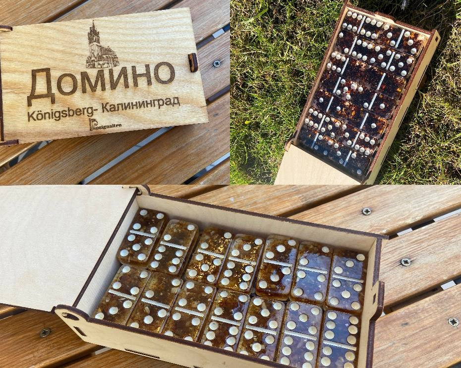 домино из янтарной крошки и ювелирных смол