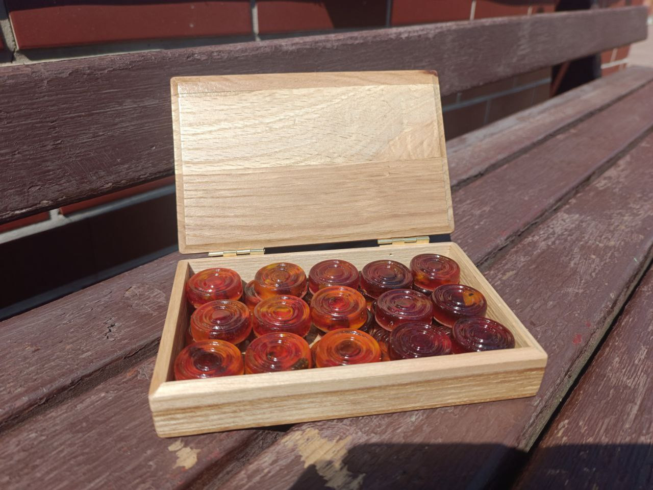 янтарные Шашки нарды со шкатулкой