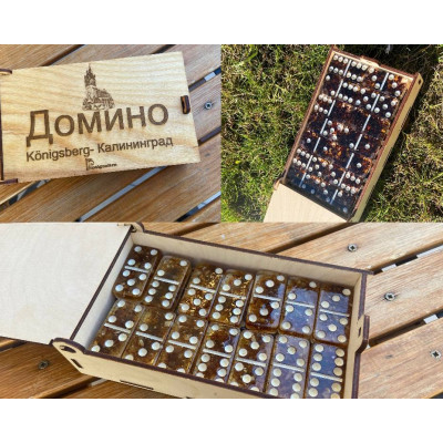 домино из янтарной крошки и ювелирных смол